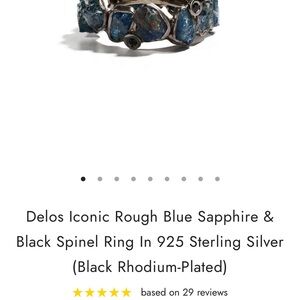 Blue Sapphire & Black Spinel Ring in Silver designed by German Kabirski